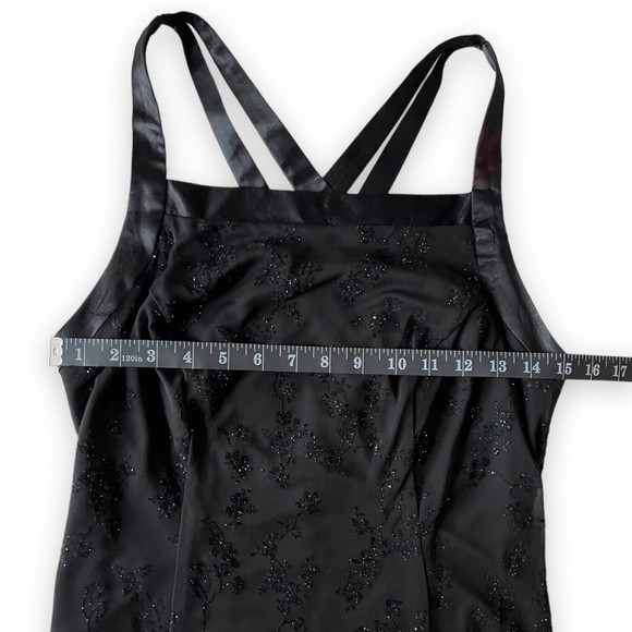 90's CDC Vintage Formal Evening Dress Black Prom Dress Goth Glitter Long Size 8 - Picture 9 of 13